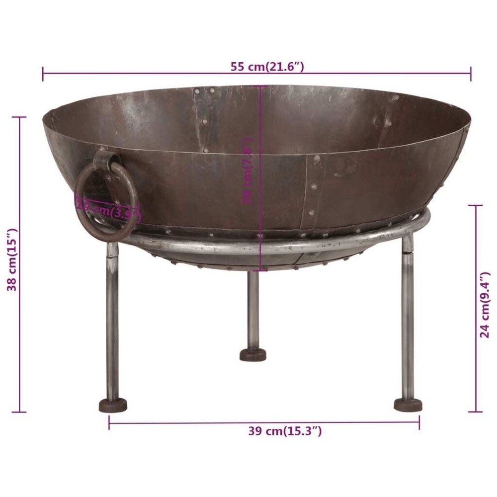 Fire Pit 21.7x21.7x15.0" Iron