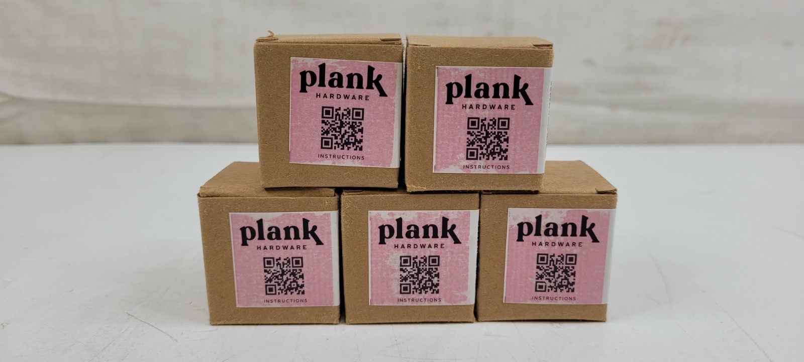 (QTY. 5) PLANK HARDWARE ALVA TUBULAR KNOB CABINET HARDWARE BRASS