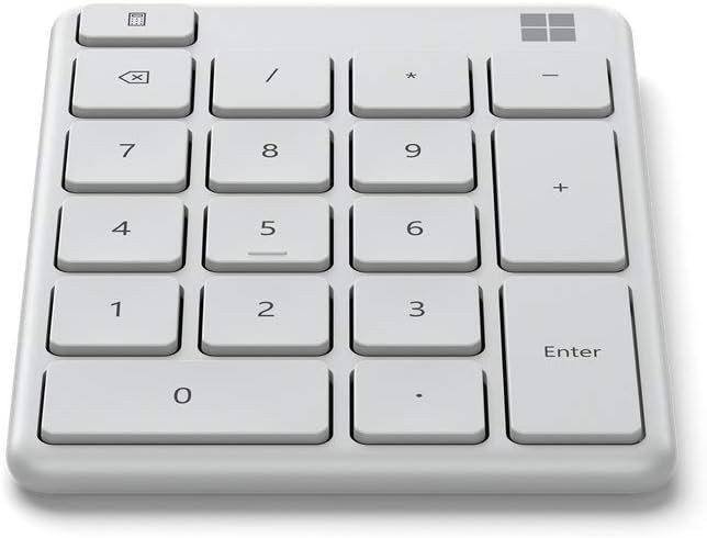 Microsoft Number Pad Wireless Bluetooth Standalone for Numeric Input - White