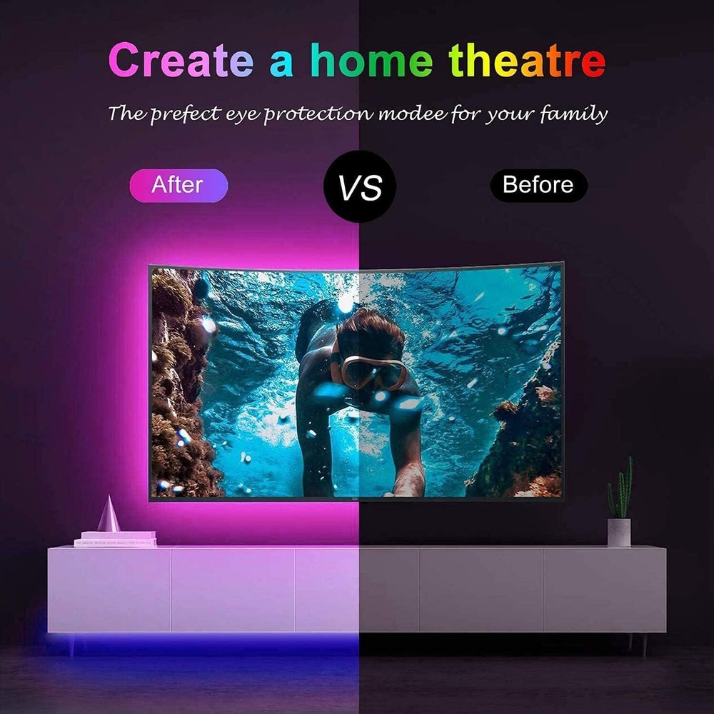 Keepsmile Led Lights Strip Bluetooth Smart APP Control RGB Color Changing