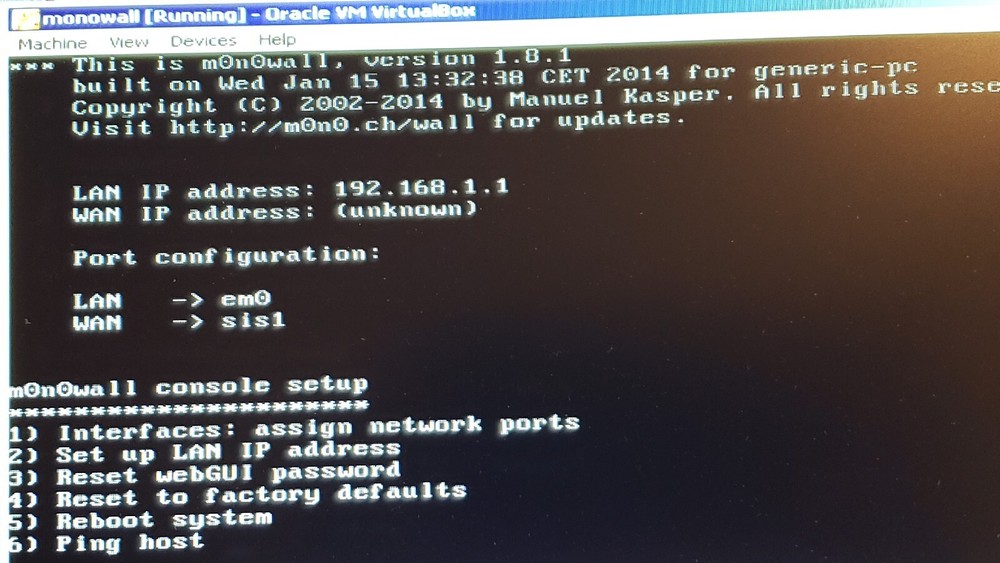 MonoWall 1.8.1 - BSD Based Firewall - Command Line Interface