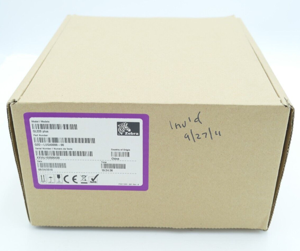 Zebra QL220 Plus Q2D-LUGA0000-00 Portable Barcode Label Wireless Printer NEW