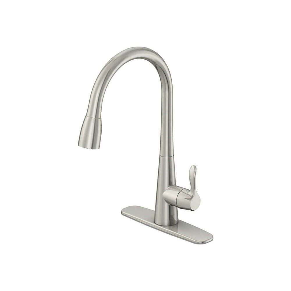 Oakbrook Vela Pulldown Kitchen Faucet One Handle Brushed Nickel