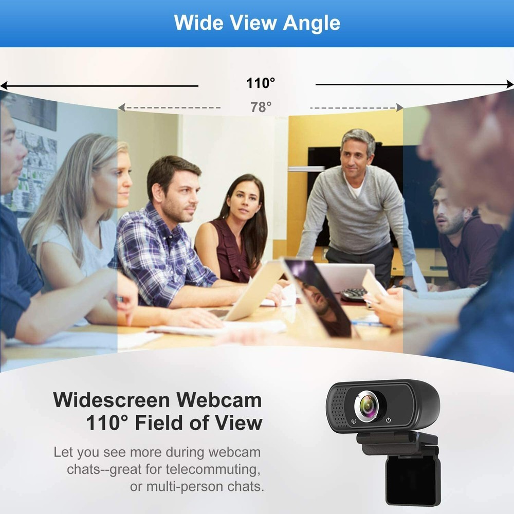 Webcam 1080P with Microphone Full HD Web camera 2MP Fixed Focus Computer Camera