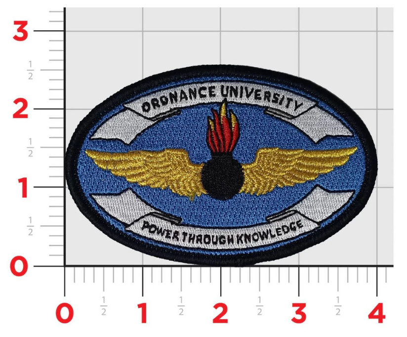 NAVY ORDNANCE UNIVERSITY EMBROIDERED PATCH HOOK & LOOP