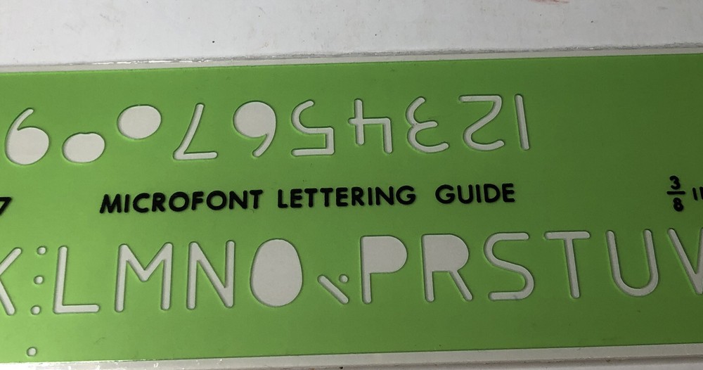 Berol RapiDesign R-967 Microfont Lettering Guide 3/8 in