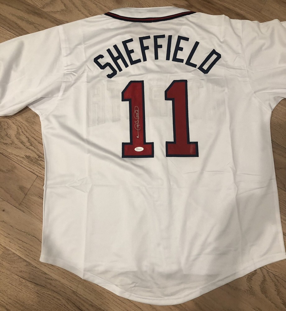 Gary Sheffield Signed Jersey Braves JSA COA Auto Autographed