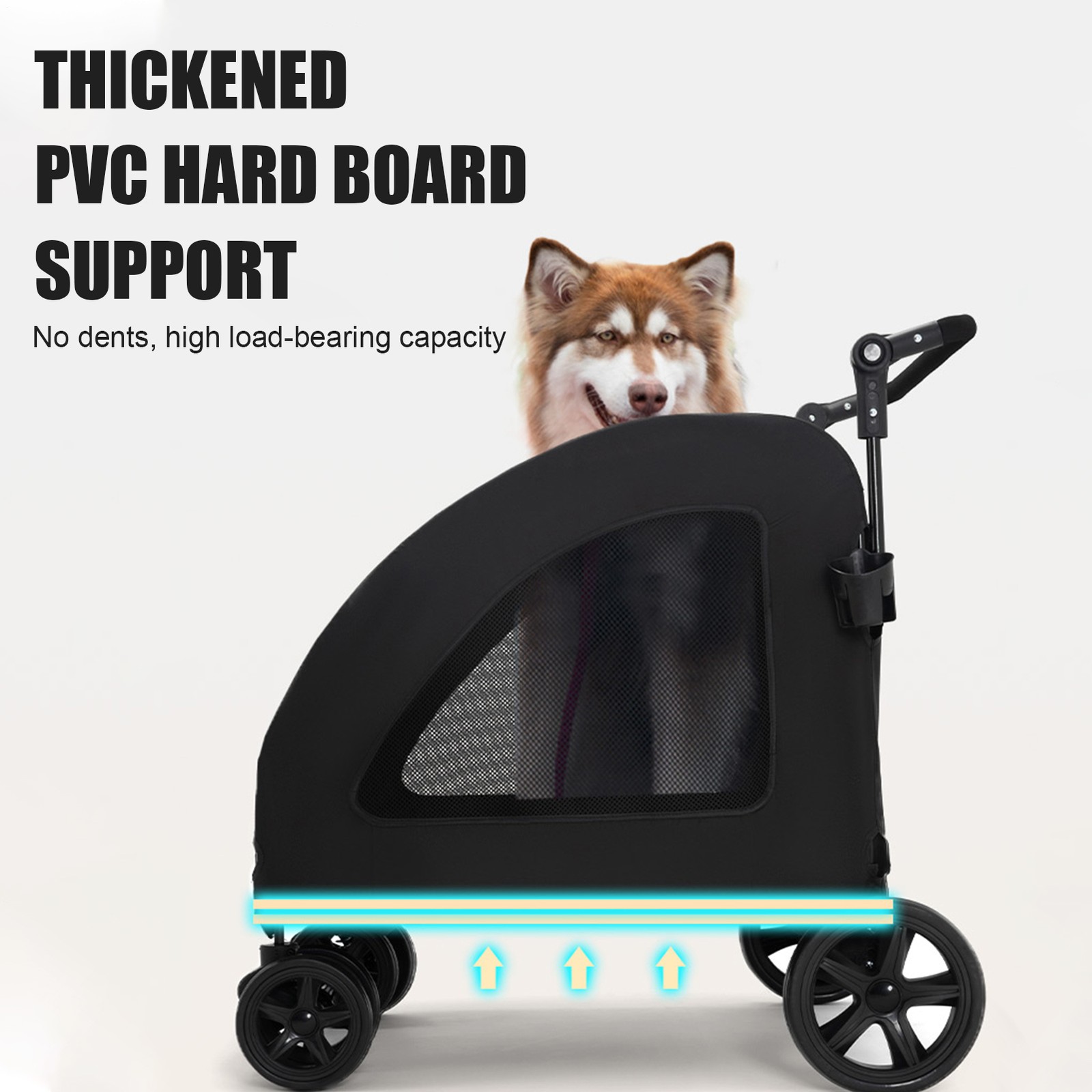 Folding Extra Large Dog Stroller Jogger Pet Pram Waterproof Traval Cart 220 lbs