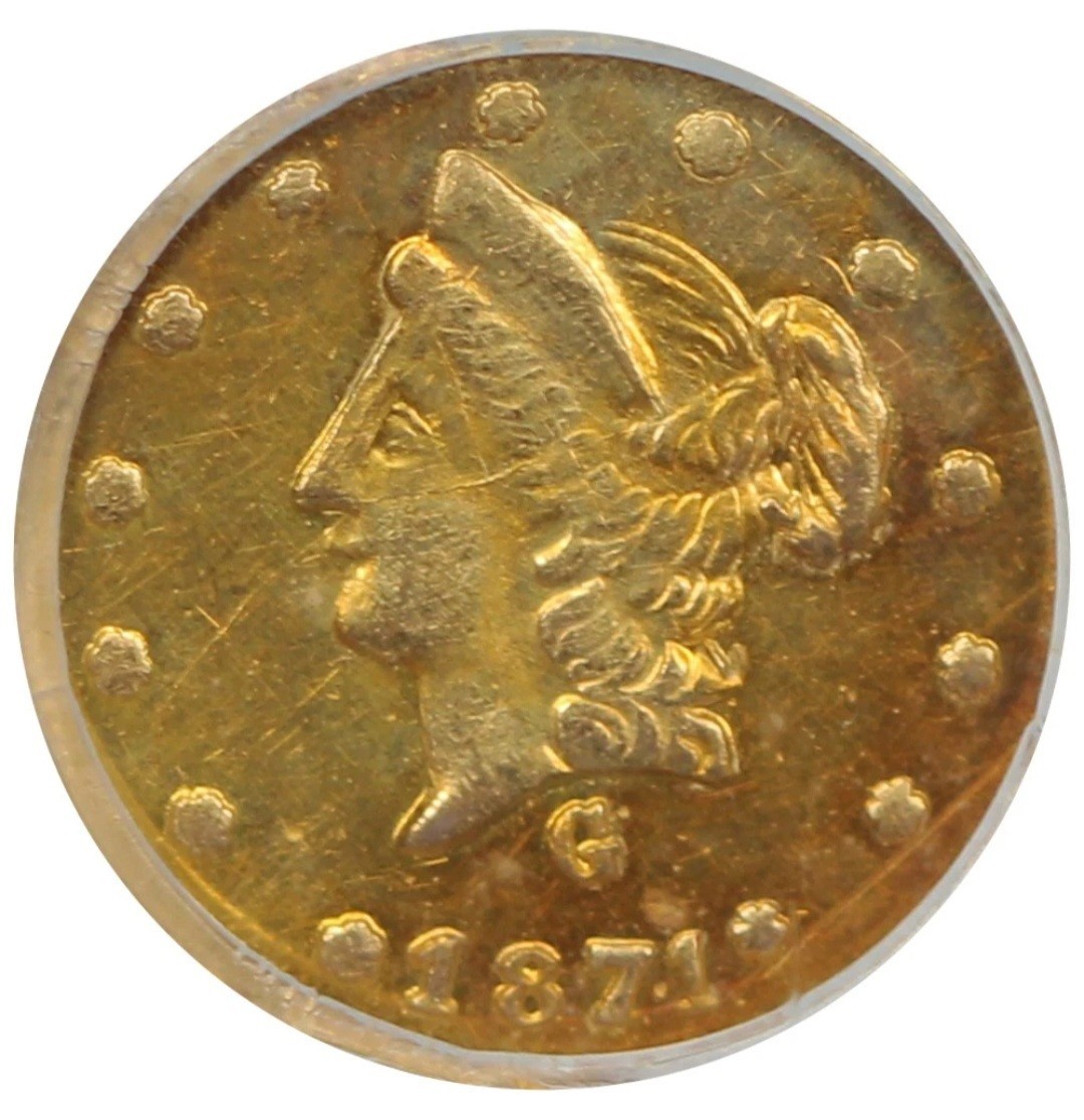 Cal. Fractional: 1871 50C PCGS AU58 (BG-1026) - California Fractional Gold