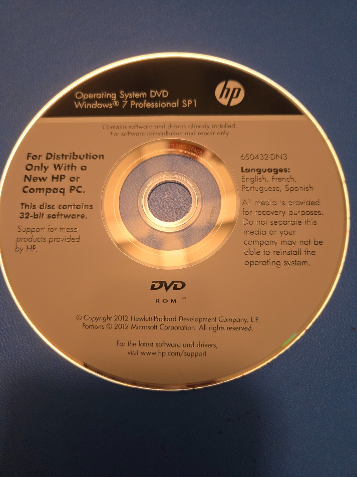 Microsoft Windows 7 Professional 32-Bit Installation DVD – Genuine OS Disc – Tes