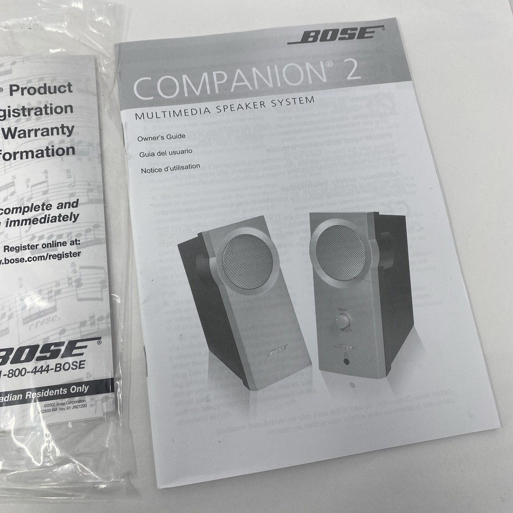 Bose Companion 2 Multimedia Computer Speaker System Pair Laptop Speakers