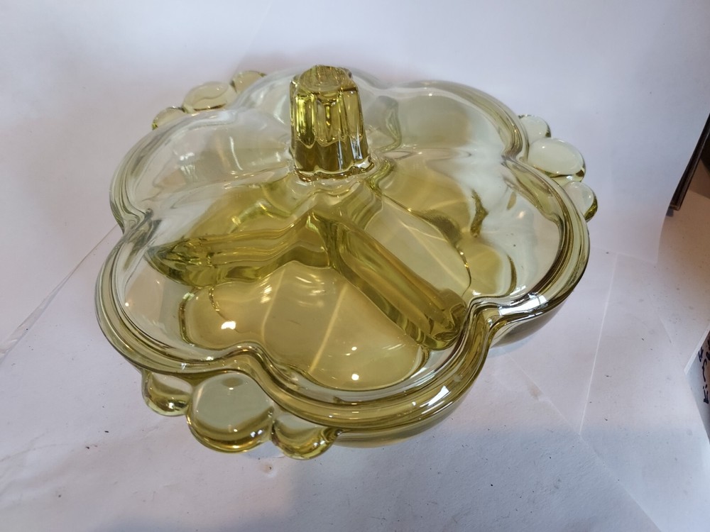 Duncan Miller MCM Green Lidded 3 section Dish