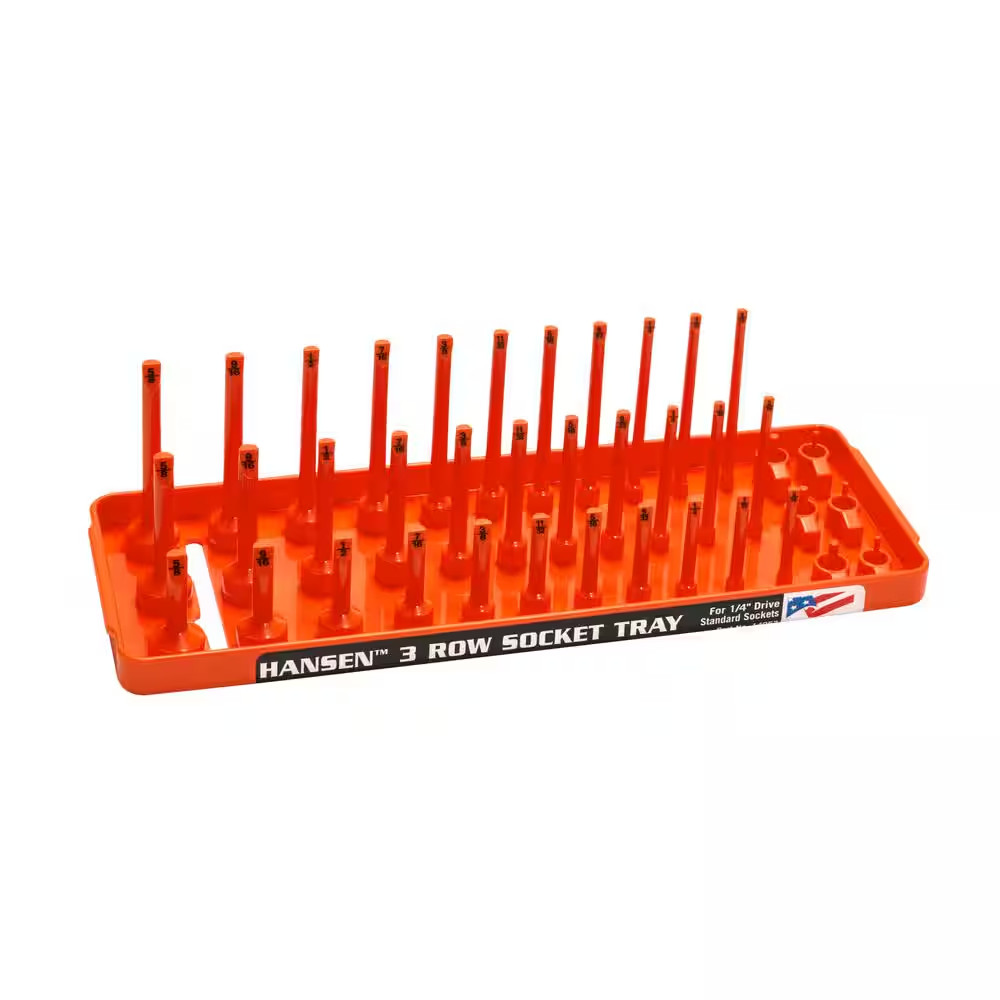 1/4 In. Metric 3 Row Socket Holder - Orange