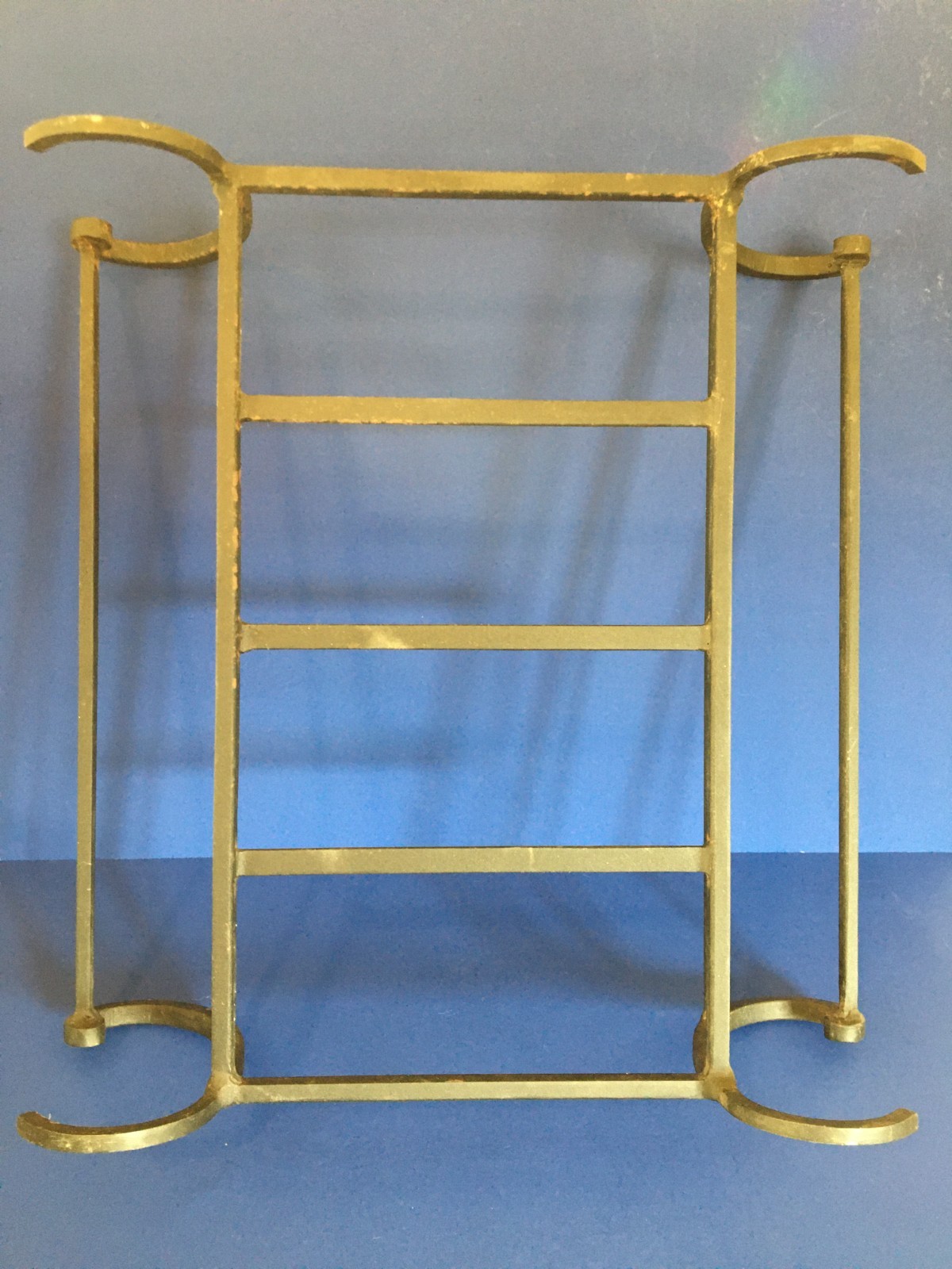 c.2000 ❅Black Rod Iron❅ Vintage Fireplace ~POTTERY BARN~ 18" Log Holder ☆SONOMA☆