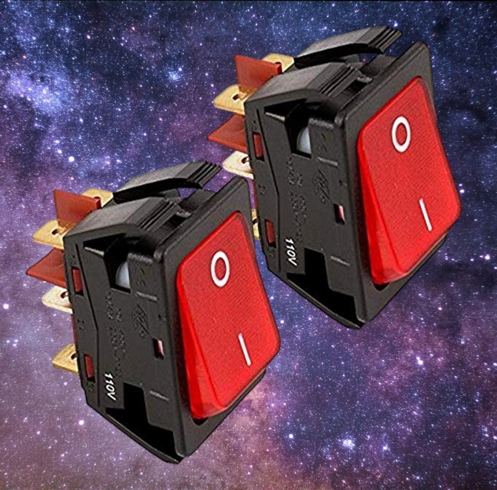 (2 Pack) Pitco 60142401 Red Light Rocker Switch – 120V 2PDT OEM Replacement