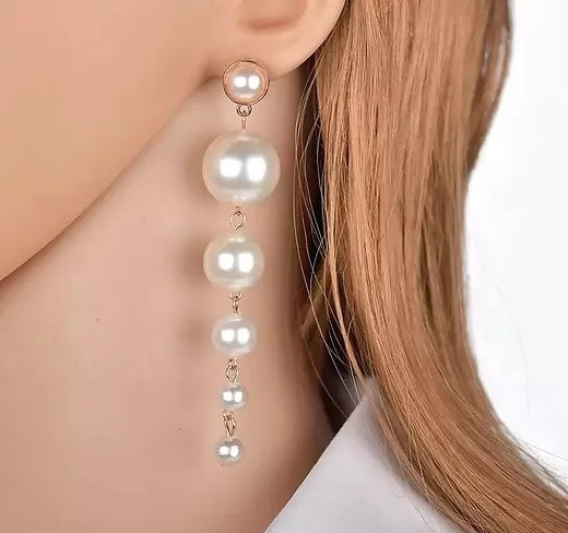 Pearl Clip On Earrings Dangle