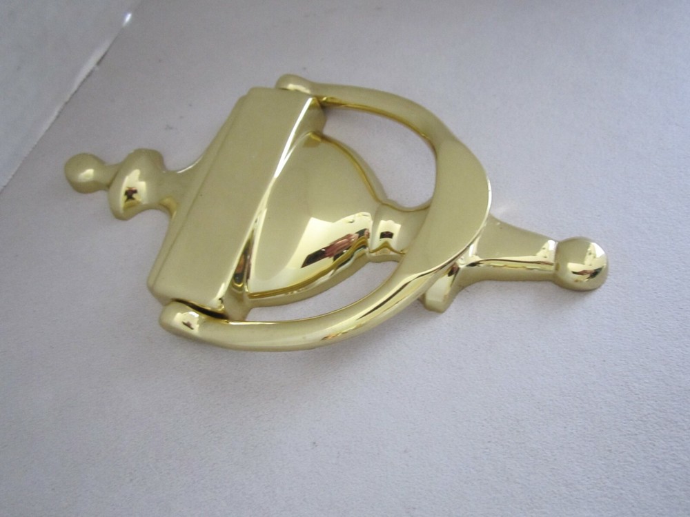 SOLID HEAVY BRASS VINTAGE DOOR KNOCKER ENGRAVEABLE MARKED EB ON BACK