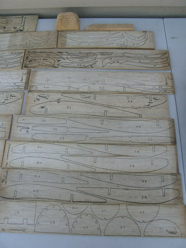 1939 Commander Balsa Model Airplane Kit SAM FF/CL 72" Wing, Length 52" Short Kit
