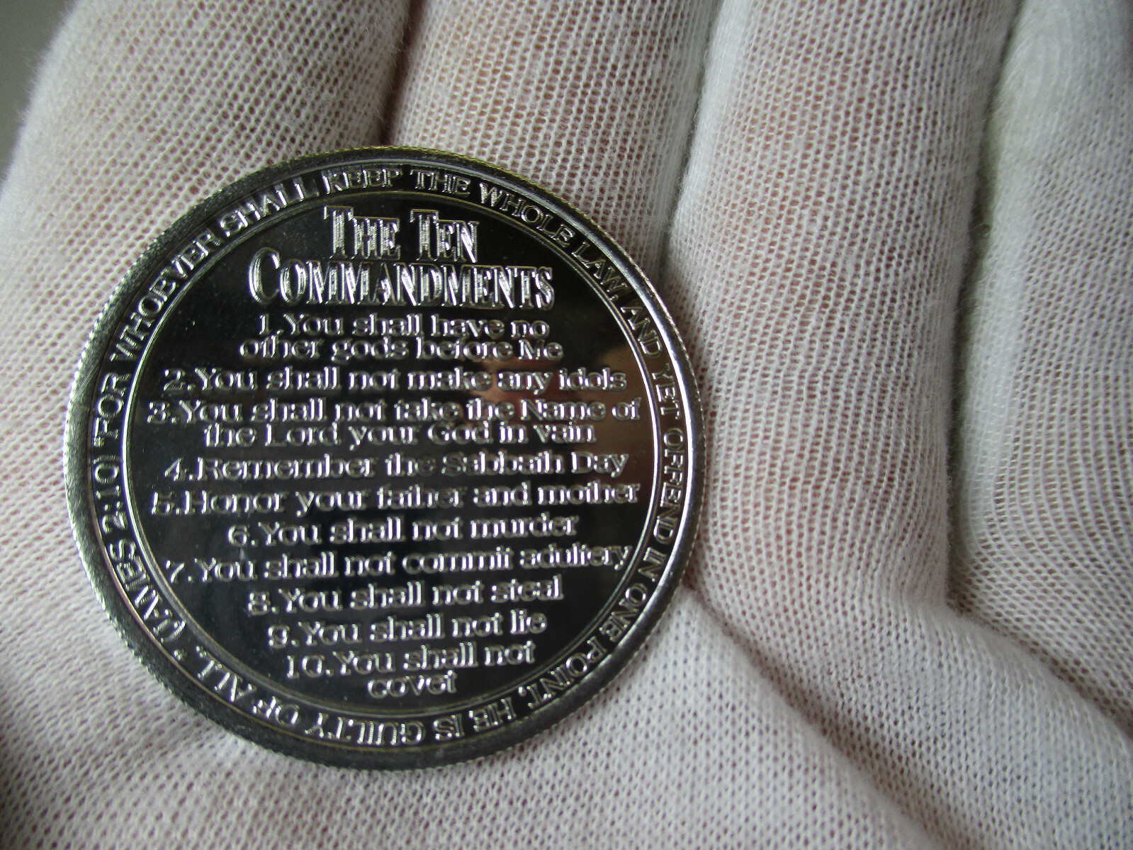 (10) Coins with The Ten Commandments on Them US Silver Dollar Size Tract s UNC