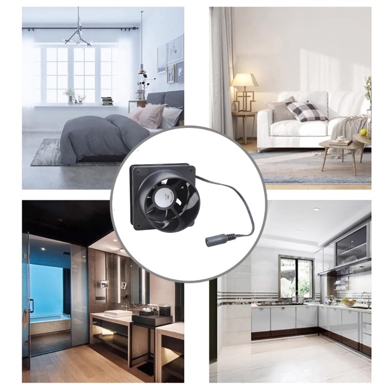 12V 8cm Inline Duct Fan With Speed Controller Powerful Ventilation Exhaust