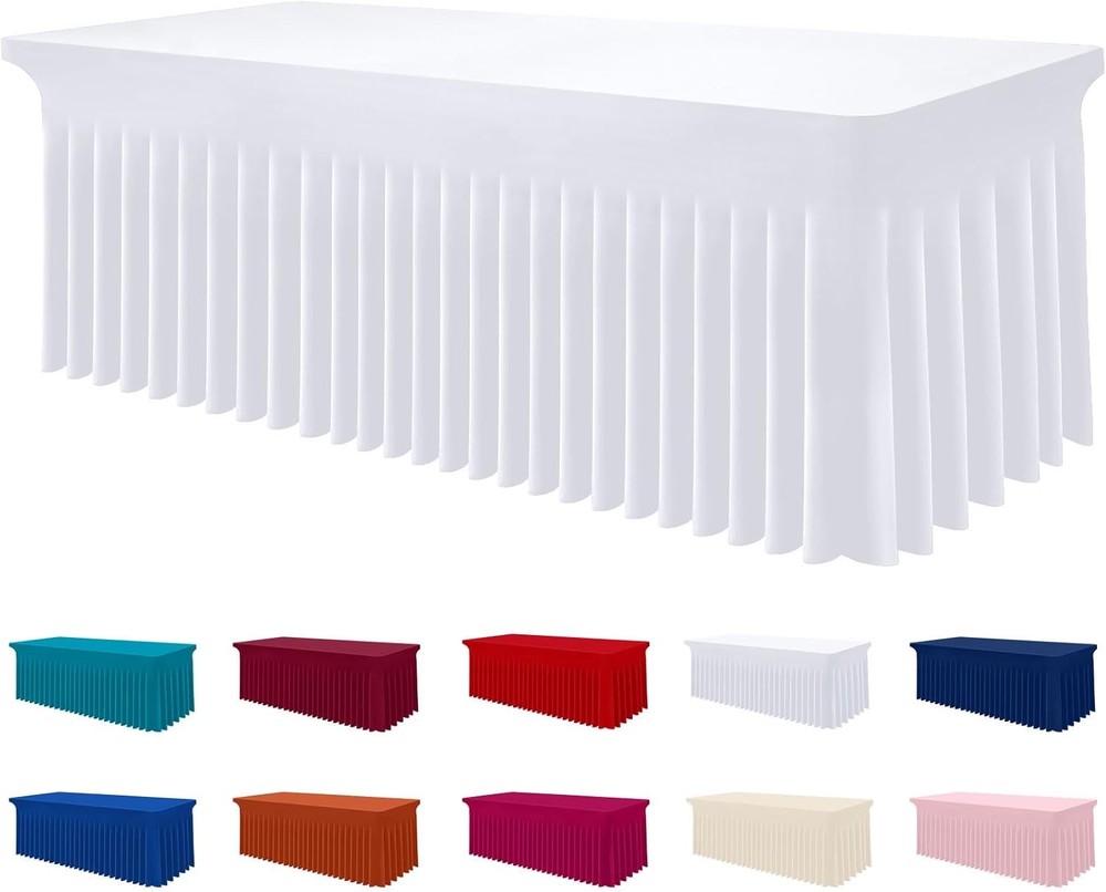 Spandex Tablecloth Elastic Fitted Stretch Tablecloth 6FT Rectangle Tables