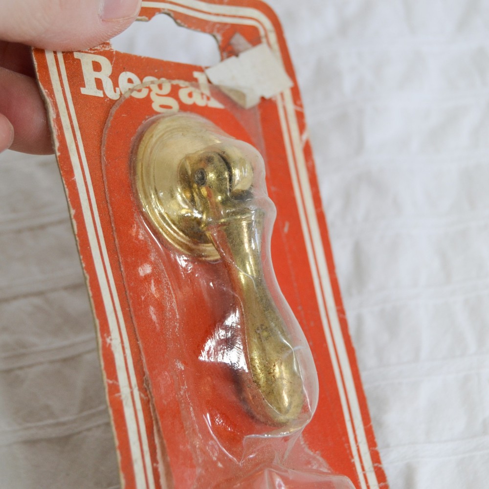 Vintage Regal Brass Drop Handle x1, Cabinet Drawer Cupboard Pull