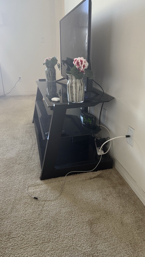 Tv table & stand - black glass
