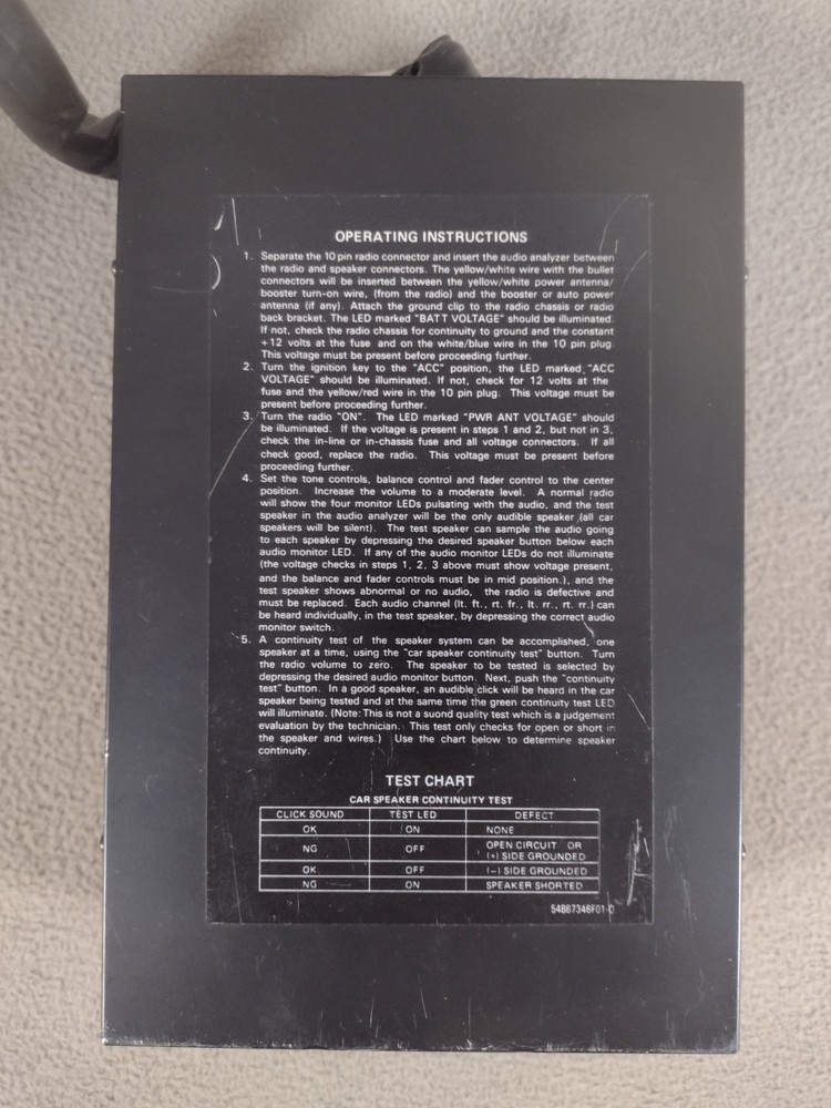 Vintage Honda Audio System Analyzer