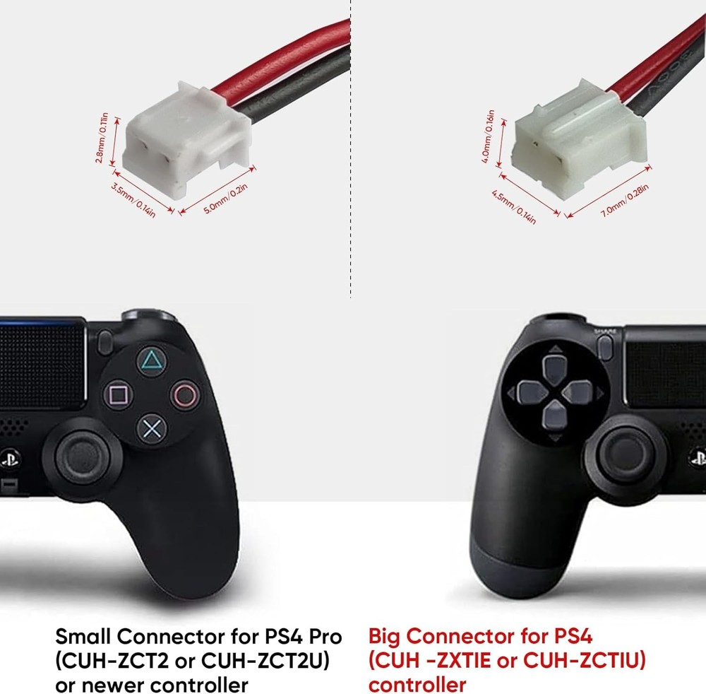 2Pcs PS4 PS4 Pro Controller Battery Replacement 2500mAh High Capacity