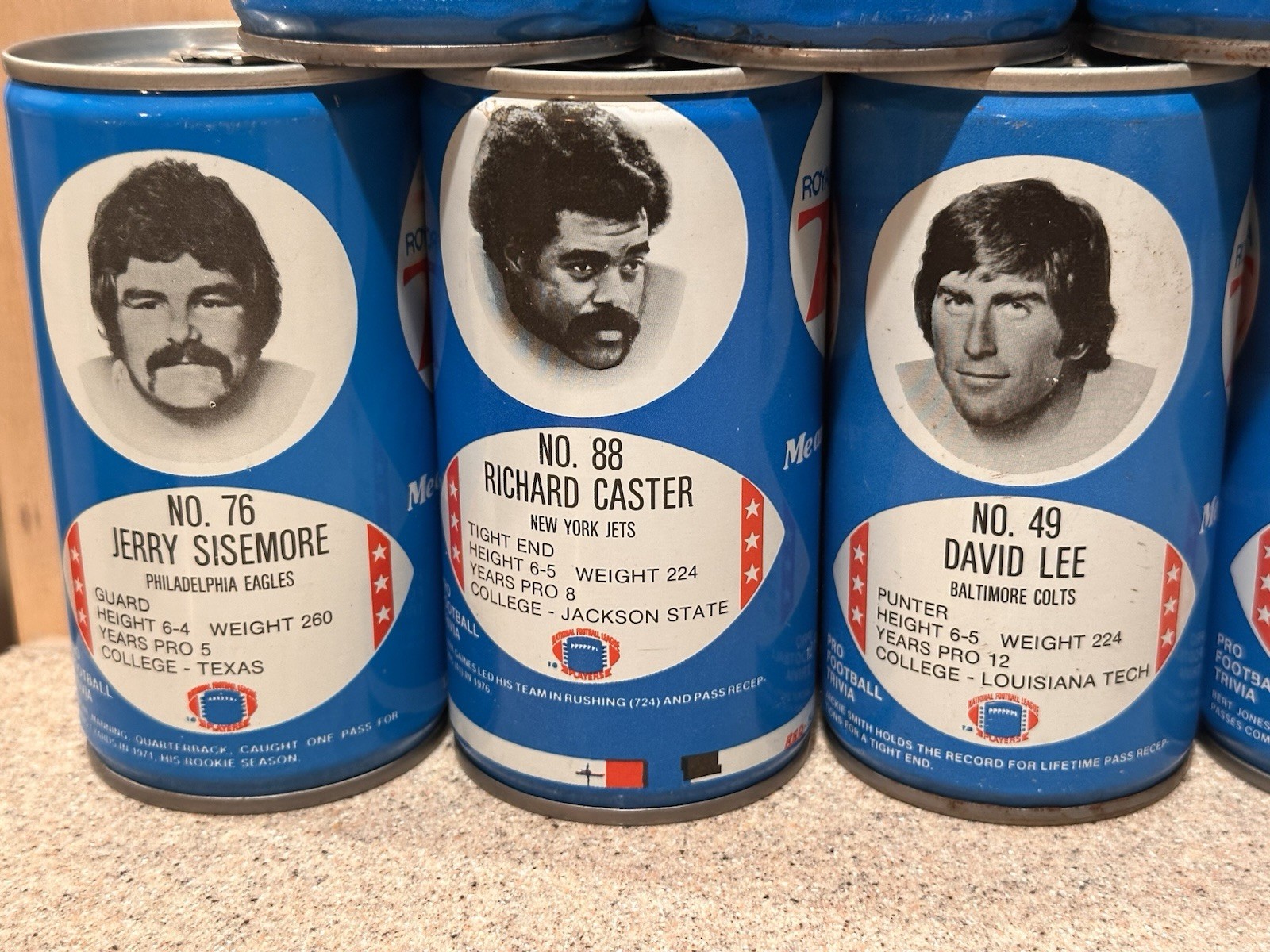 Vintage 1970's RC Royal Crown Cola NFL Football Cans - You Choose Player