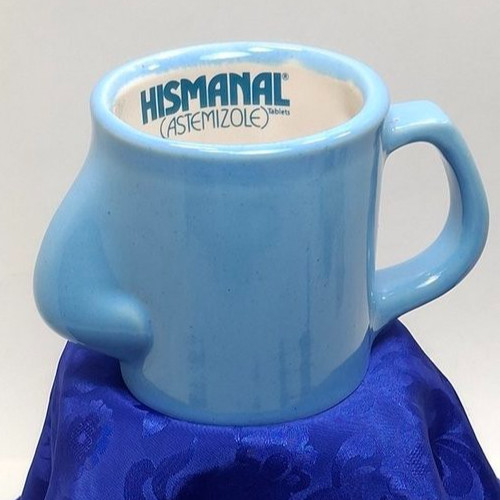 Vintage Hismanal JANSSEN Drug Rep Coffee Mug w/Nose Drug Advertisement RARE