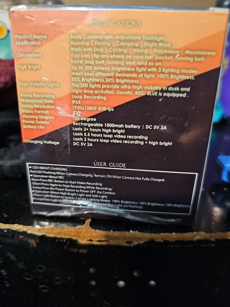 FHD Body Camera With Adjustable Led