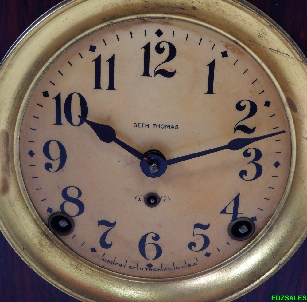 Seth Thomas Vintage Key-Wind Wood Mantel Desk Clock