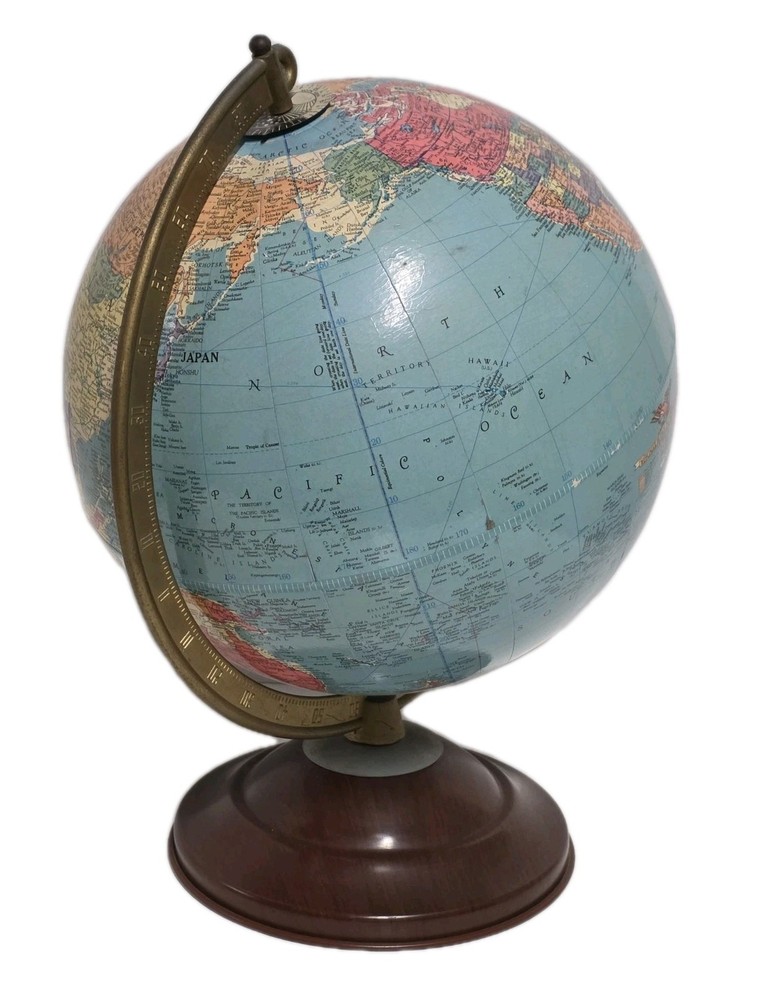 VINTAGE Replogle 10 Inch Reference Globe, Chicago ILL - Gustav Brückmann
