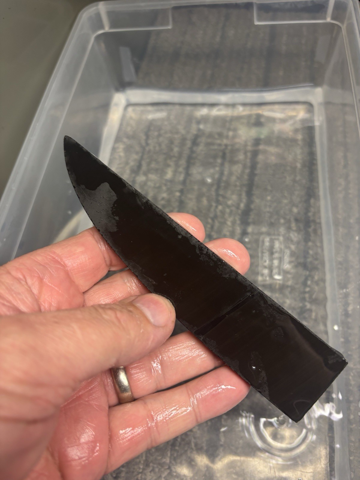 Black Butter With Black Band Obsidian Knife Blade Flint Knapping Preform Blank