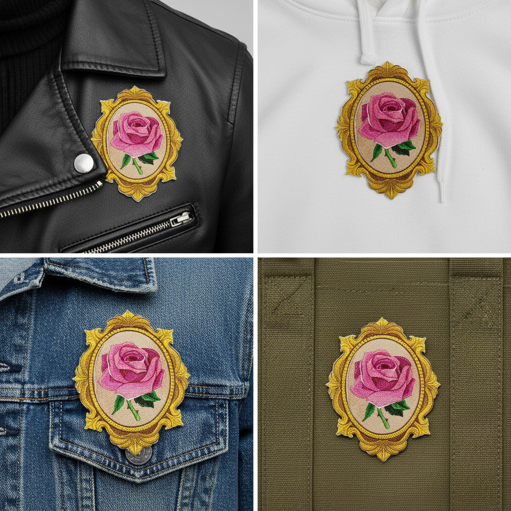 A Rose Is A Rose Cameo Embroidered Patch