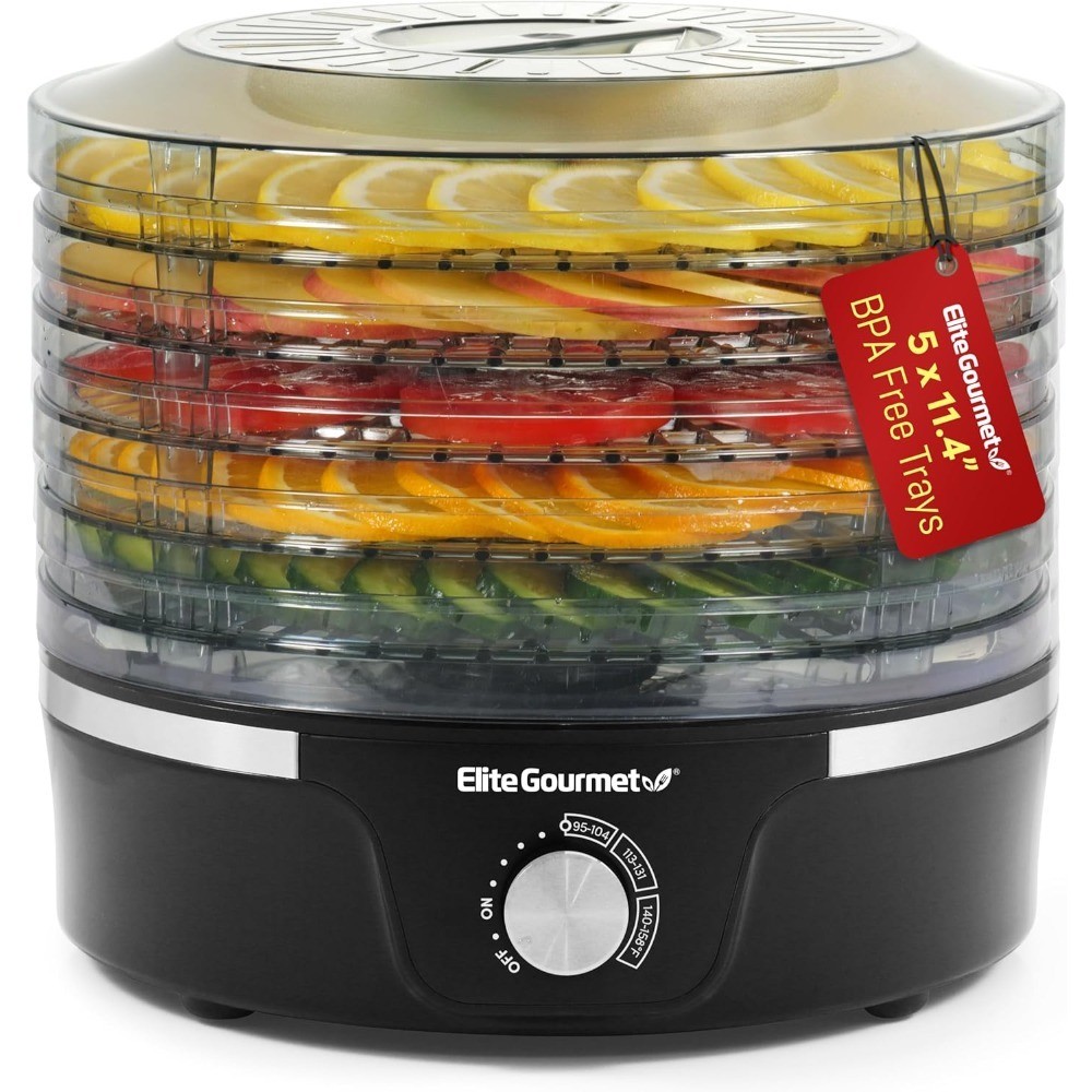 Food Dehydrator 5 Trays Adjustable Temperature Control for Jerky Herbs
