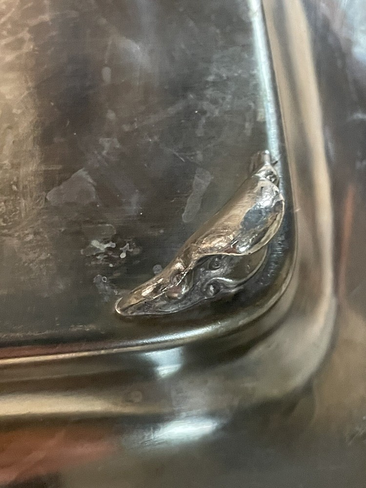 REED & BARTON OLD COLONY SILVERSMITHS SILVERPLATE FOOTED TRAY 13 1/4"