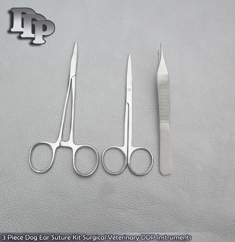 3 Piece Dog Ear Suture Kit Surgical Veterinary Instruments