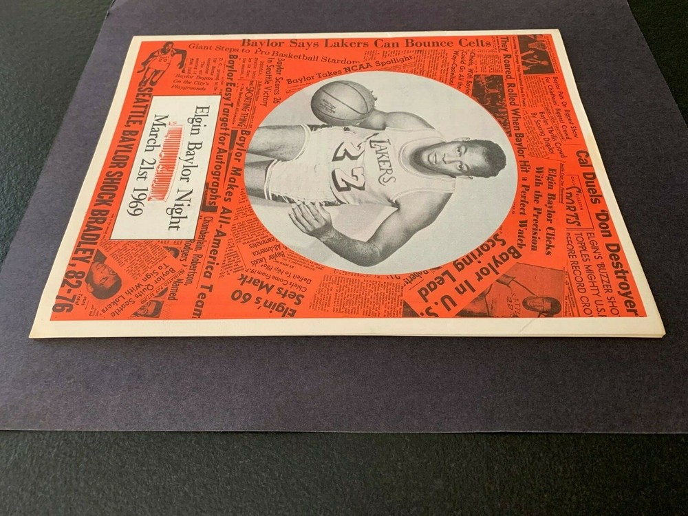 Elgin Baylor Night Program March 21st 1969 23 Pages EX