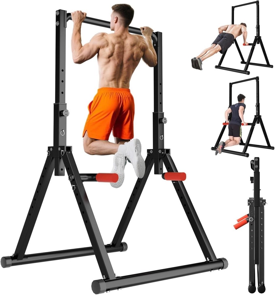 Home Power Tower Pull Up Dip Station Foldable Pull Up Bar Station Adjustable