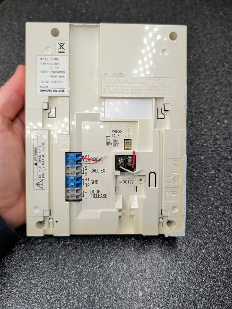 Aiphone JF-1MD Handsfree Color Video Intercom Preowned