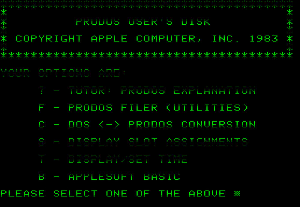 Apple II Professional Disk Operating System: ProDOS 8 v2.0.3 5.25” 2-in-1 Disk