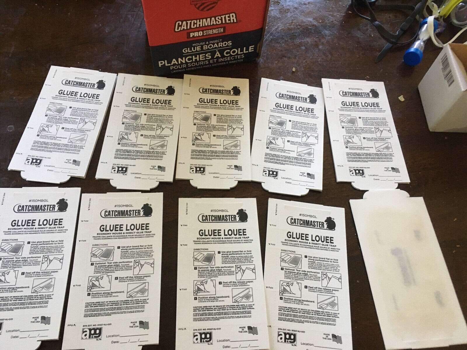 10x Catchmaster Gluee Louee Mouse Insect Glue Traps Boards. 10 Pack. Free Ship!