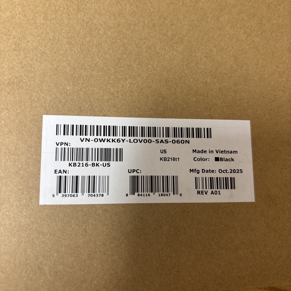 Dell KB216t1 Wired Keyboard- Black