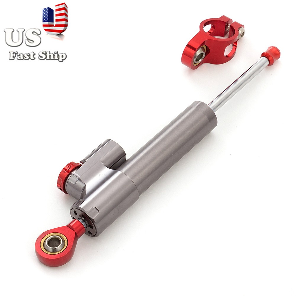 Motorcycle Steering Damper Stabilizer Control Universal CNC For ATV Bikes Gray