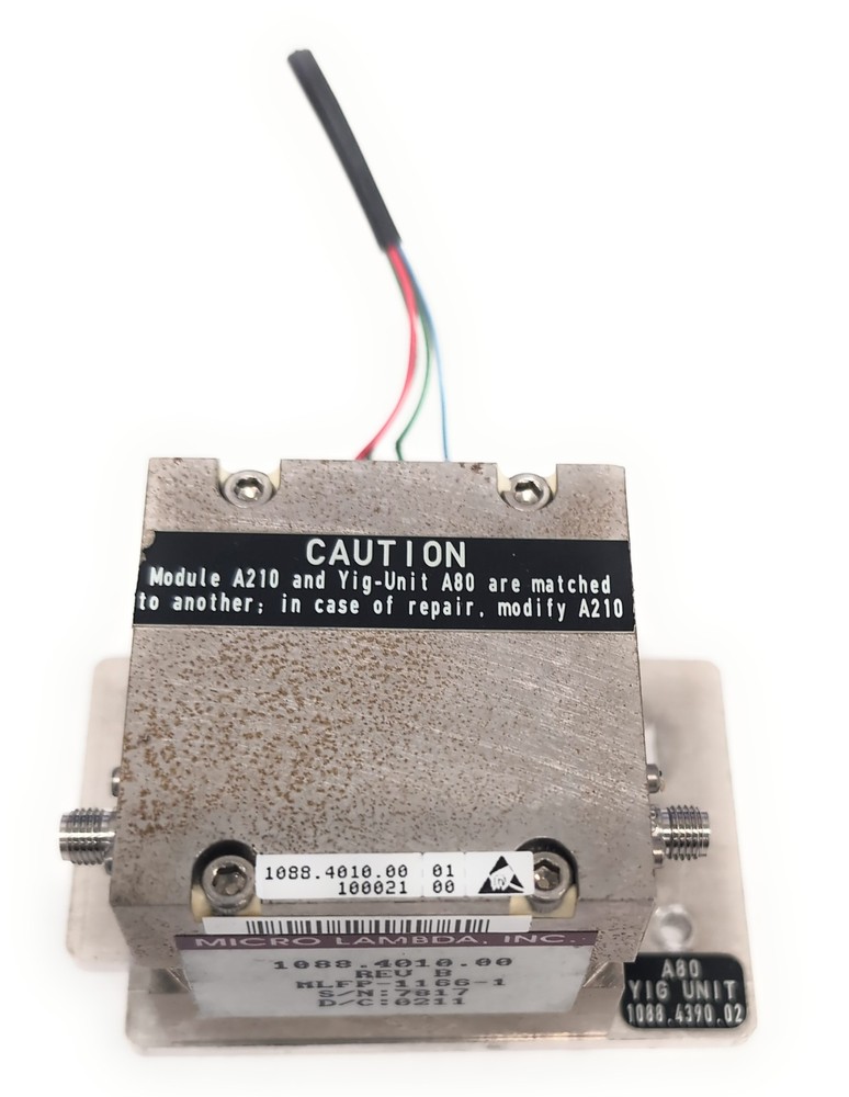 Micro Lambda A80 Tuned YIG Unit 1088.4010.00 Microwave Filter MLFP-1166-1
