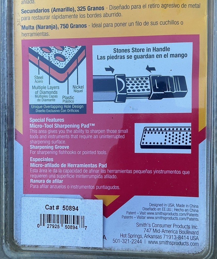 Smith's Combination Knife Sharpener Fine Coarse Diamond Sharpening Stone