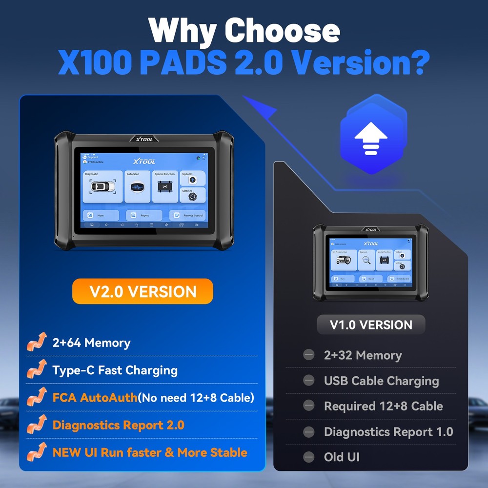 XTOOL X100PADS KC100 Key Fob Programmer Full System Diagnostic Scanner 32+ Reset
