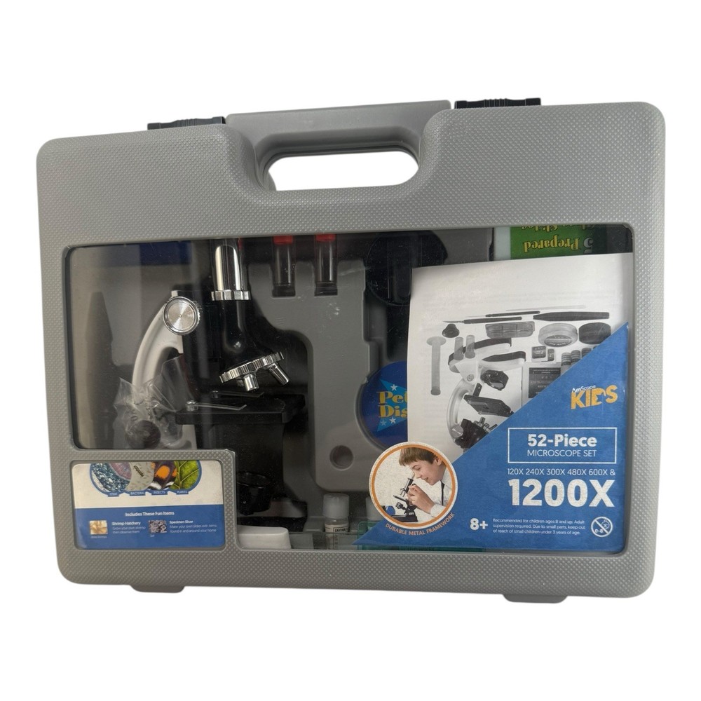 AmScope Kids Beginner Kit Biological Microscope - Open Box See Description